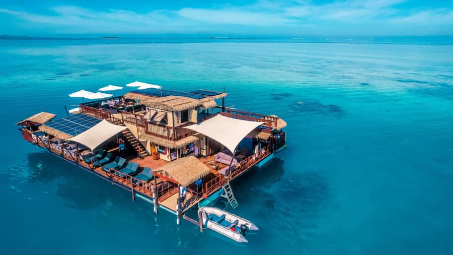 Denarau: Seventh Heaven Floating Bar Day Trip - Arriving at the Seventh Heaven pontoon