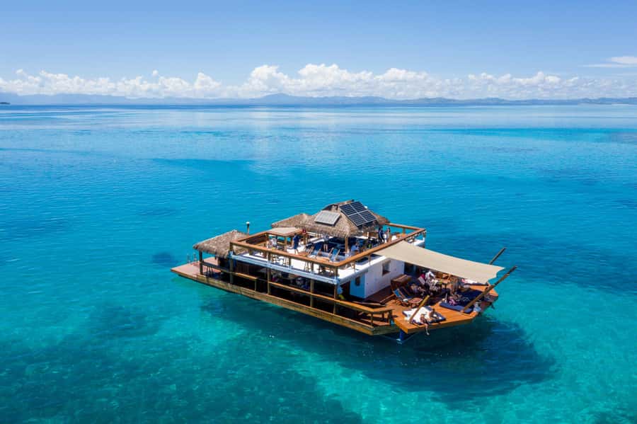 Fiji: Cloud 9 Floating Bar and Pizzeria Day Trip - Swimming and snorkeling in clear water