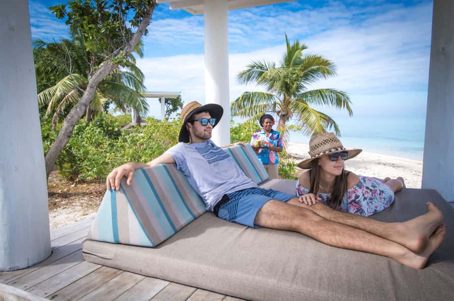 Fiji: Malamala Beach Club Private Island Day Pass & Transfer - Eating Pacific food with a view